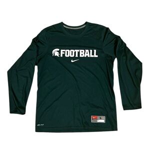 NWOT Nike Michigan State Spartans Football Men’s Small Dri-Fit Long Sleeve Shirt